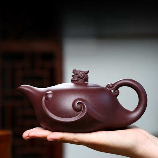 Dragon's Chant 420ML-Yixing Teapot in Purple Clay