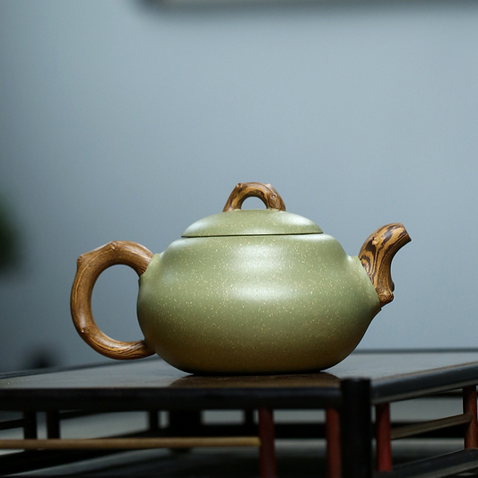 Bottle gourd 240ML-Yixing Teapot in Green Clay