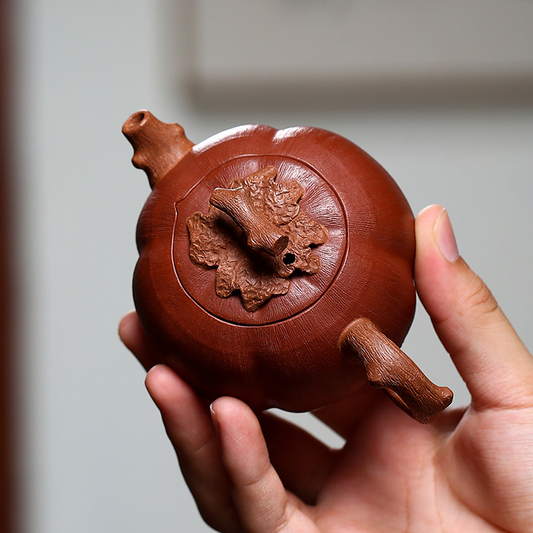 Persimmon 150ML-Yixing Teapot in Purple Clay