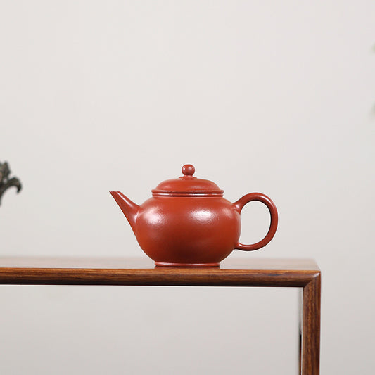 Leveling Teapot 95ML-Yixing Teapot in Vermilion Clay