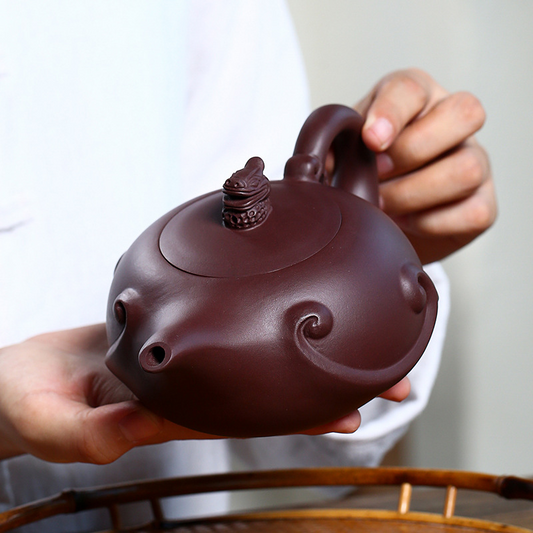 Dragon's Chant 420ML-Yixing Teapot in Purple Clay
