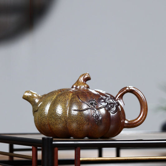 Whimsical Pumpkin 290ML-Yixing Teapot in Natural Duanni Clay