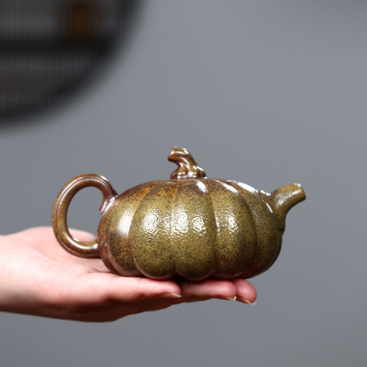 Whimsical Pumpkin 290ML-Yixing Teapot in Natural Duanni Clay