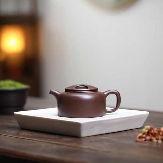 Bull's Lid Lotus Seed 200ML-Yixing Teapot in Purple Clay
